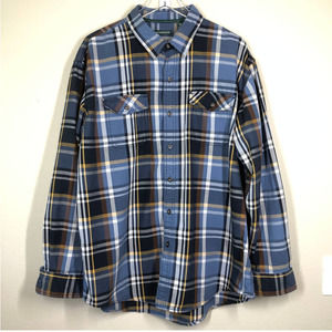 G.H. Bass Men's Plaid Button Up Long Sleeve Shirt - XL